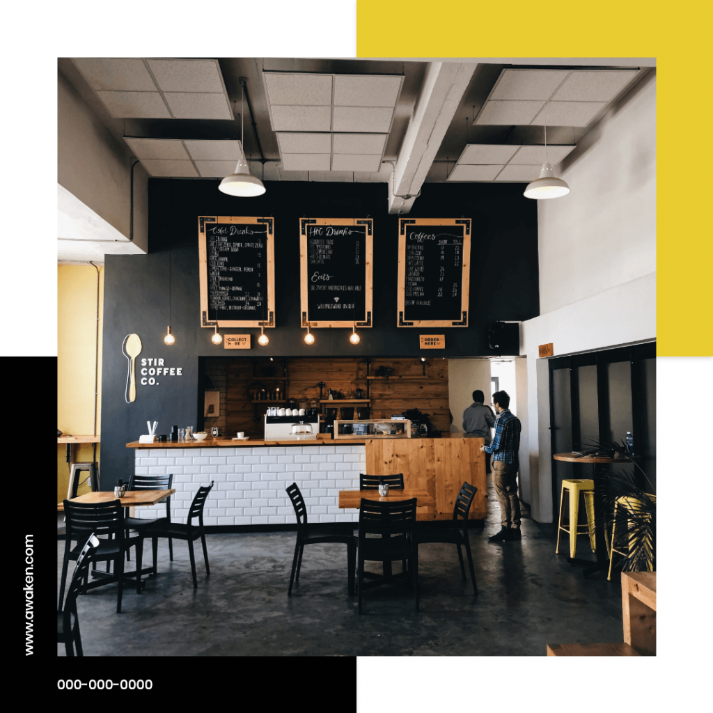 Coffee shop instagram post design.