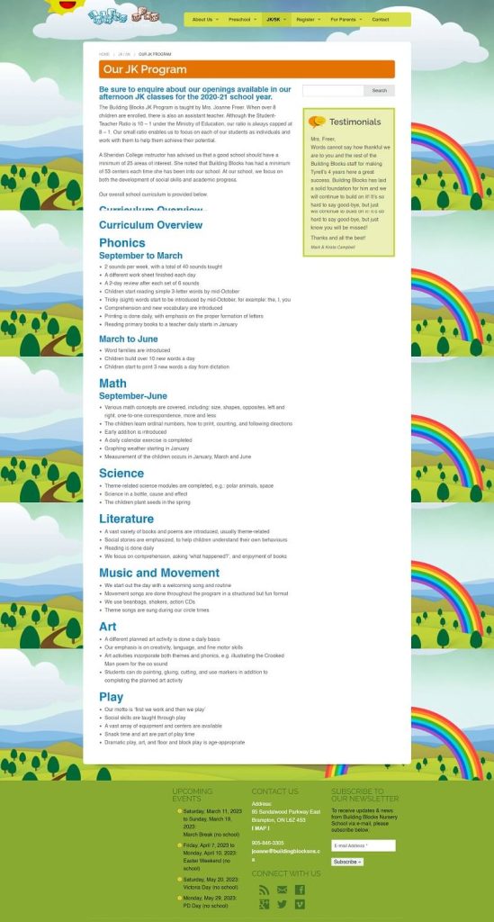 Building blocks current programs page